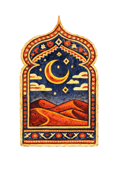 Learn Farsi - Persian arch with desert landscape