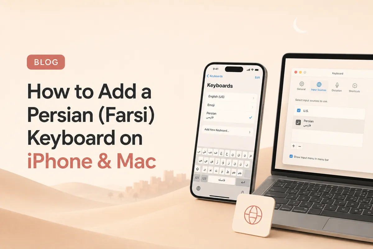 Add a Persian Keyboard: iPhone, Android, Mac, Windows